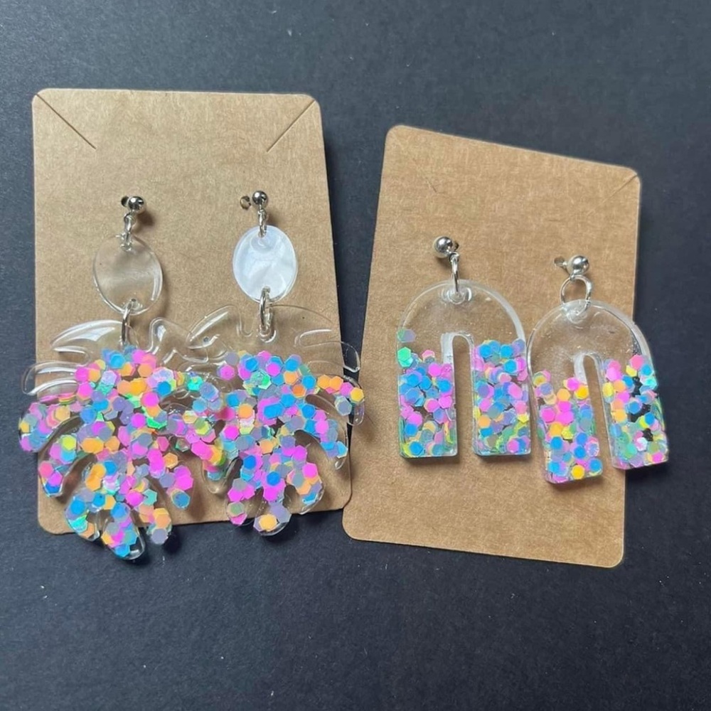 Resin earrings nickel free